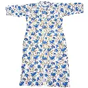 Collar Kurti Elegant Printed Casual Wear | White with Blue Printed Flower