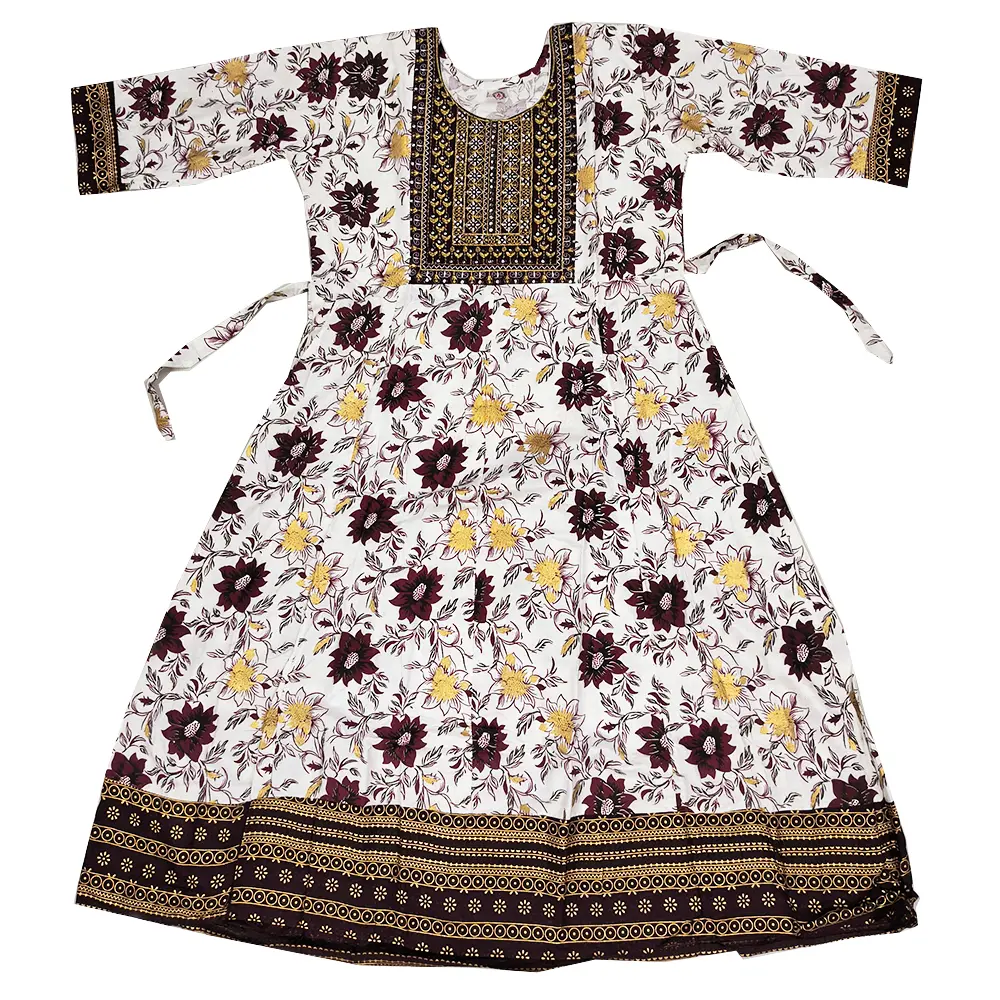 Wine Red Umbrella Kurti - Soft Cotton Full Flare Ethnic Design for Women